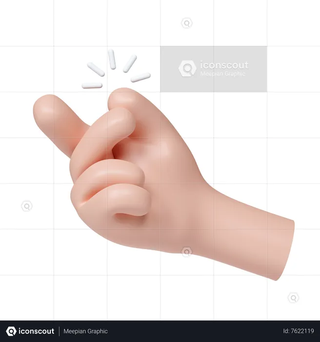 Click Hand Gesture Emoji 3D Icon