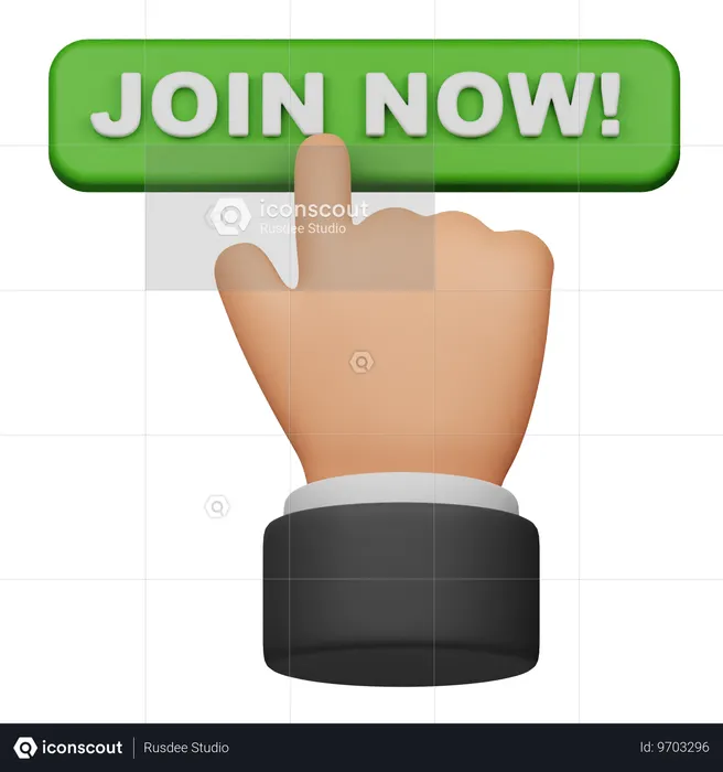 Click Join Button  3D Icon