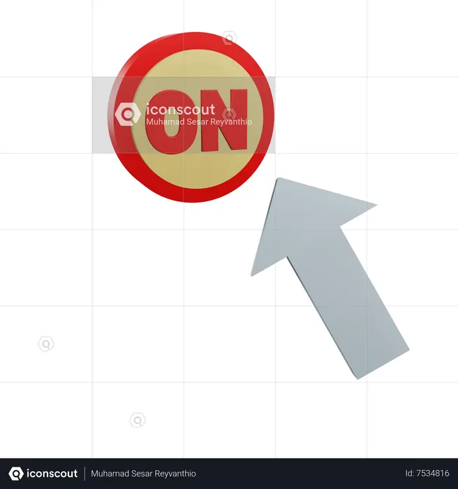 Click On Button  3D Icon