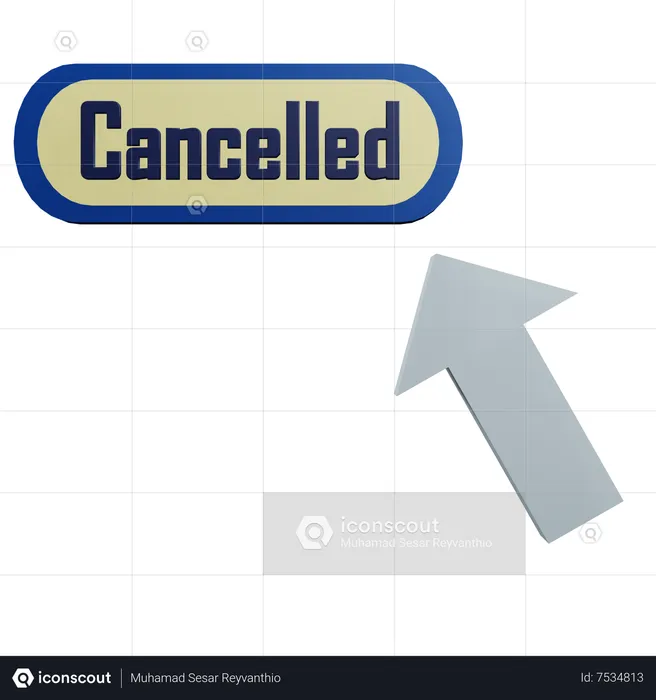 Click On Cancelled  3D Icon