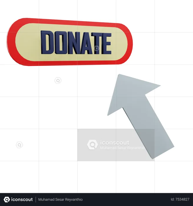 Click On Donate  3D Icon