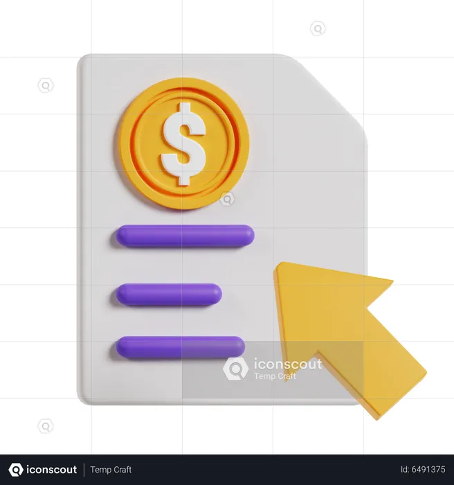 Click On Invoice  3D Icon