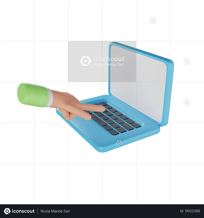 Click On Laptop  3D Icon