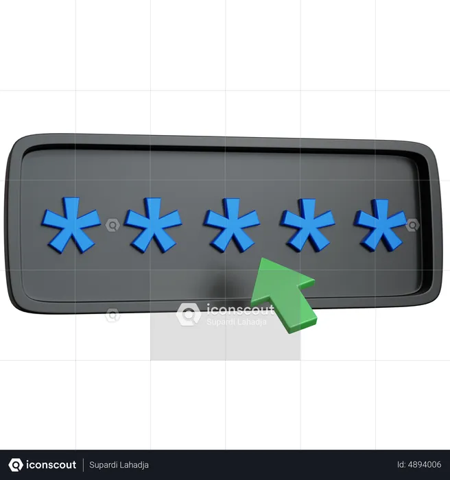 Click On Password  3D Icon