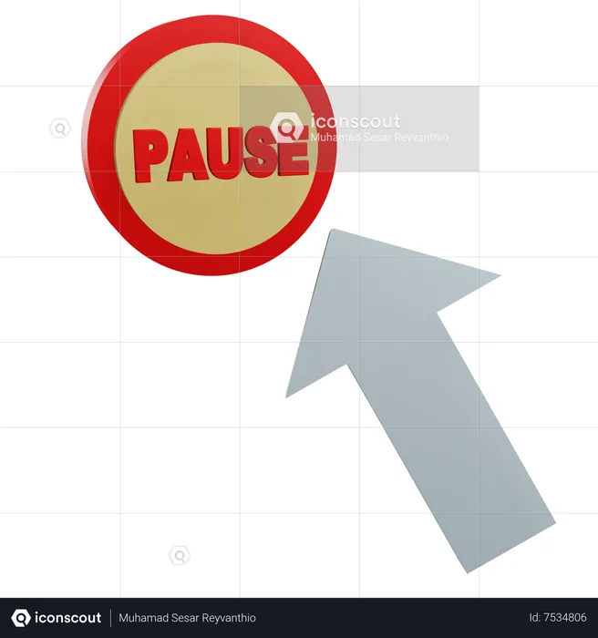 Click On Pause Button  3D Icon