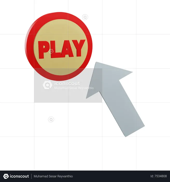 Click On Play Button  3D Icon