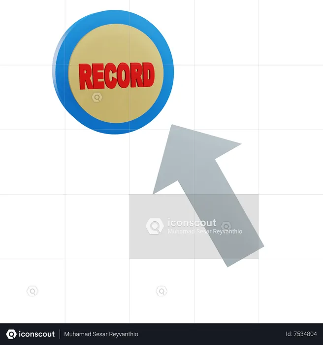 Click On Record Button  3D Icon