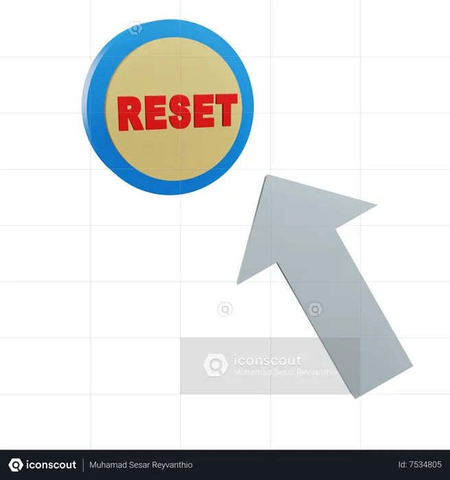 Click On Reset Button  3D Icon