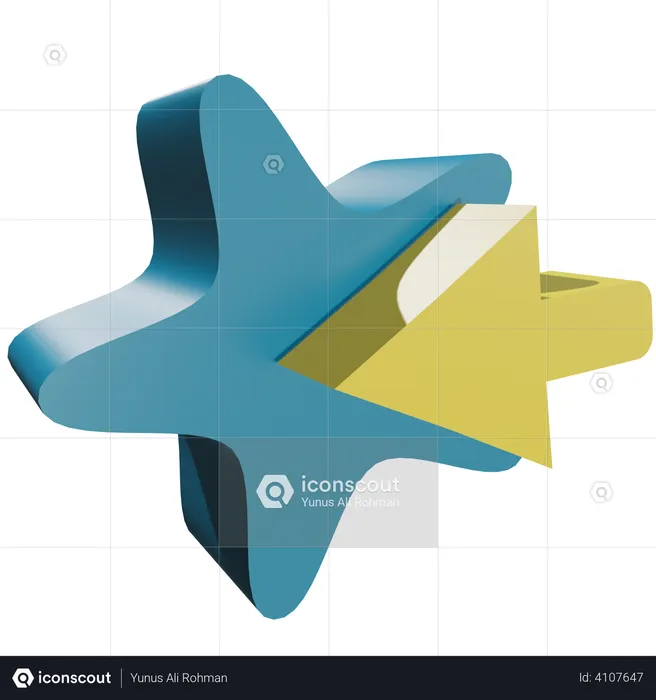 Click On Star  3D Illustration