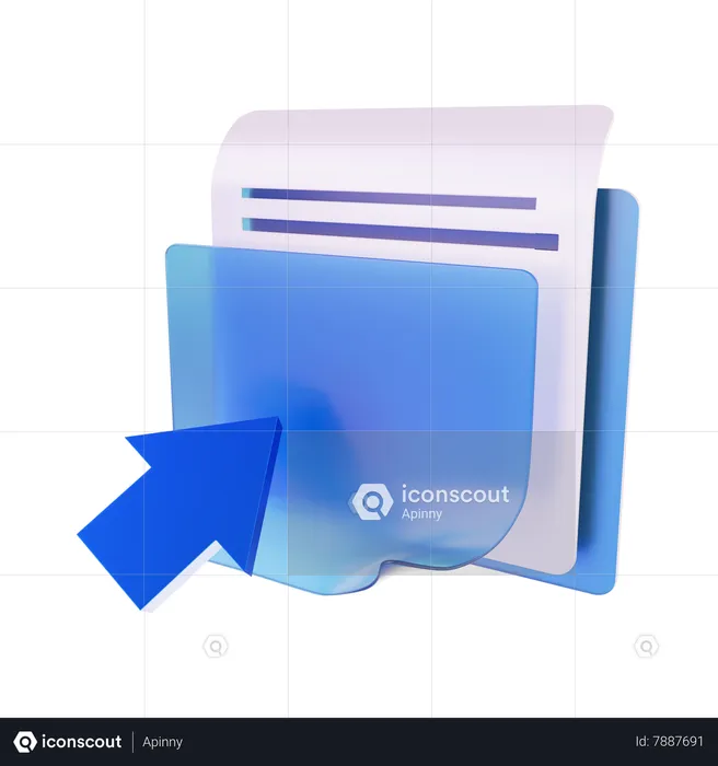 Click pointer folder  3D Icon