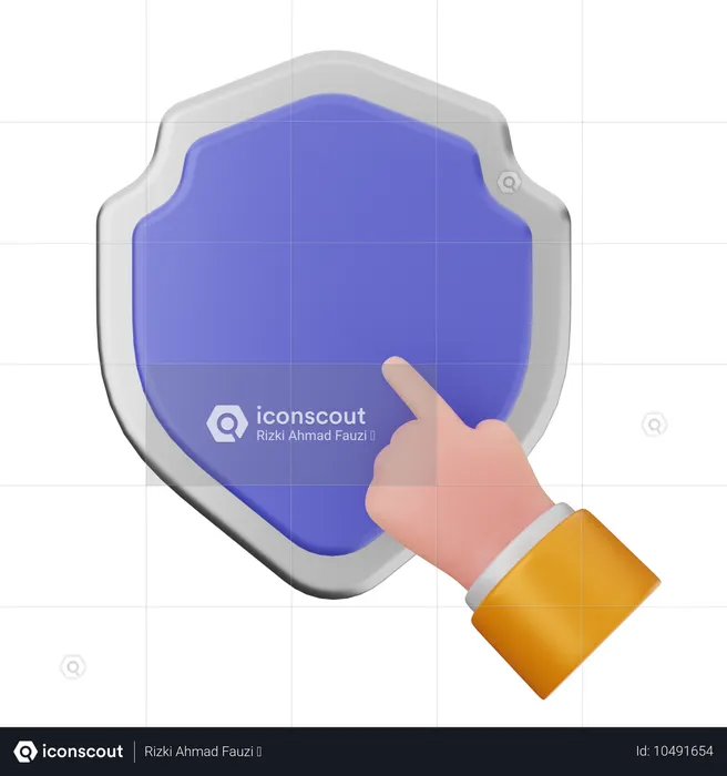 Click Shield Protection  3D Icon