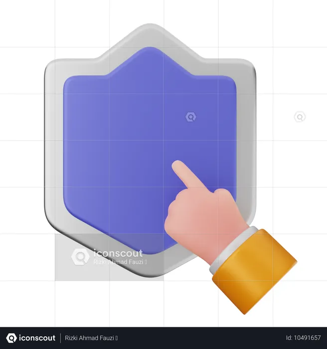 Click Shield Protection  3D Icon