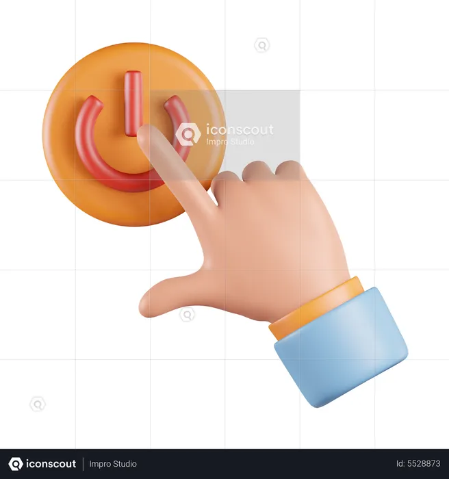 Click Turn Off Power  3D Icon