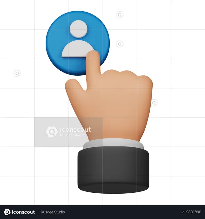 Click User Button  3D Icon