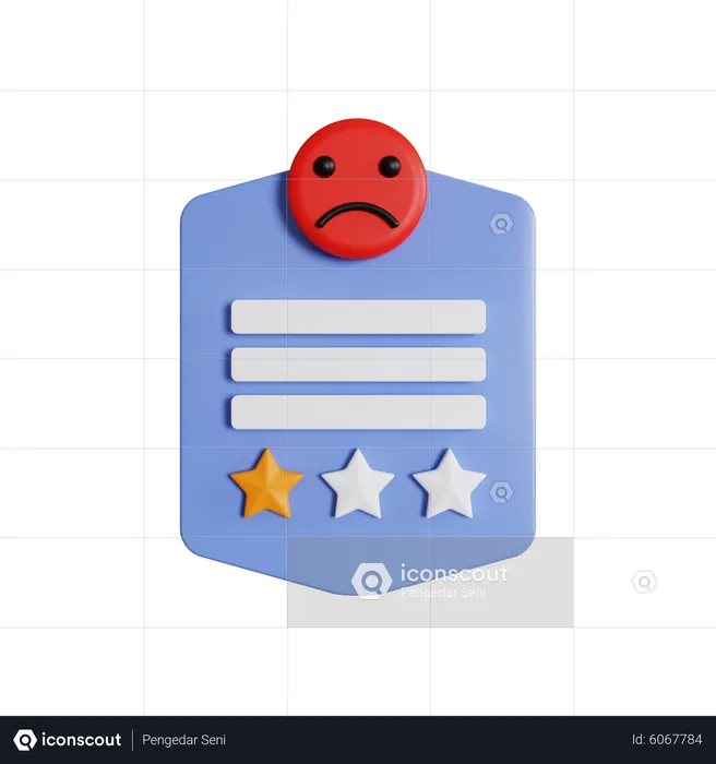 Reseña insatisfecha del cliente  3D Icon