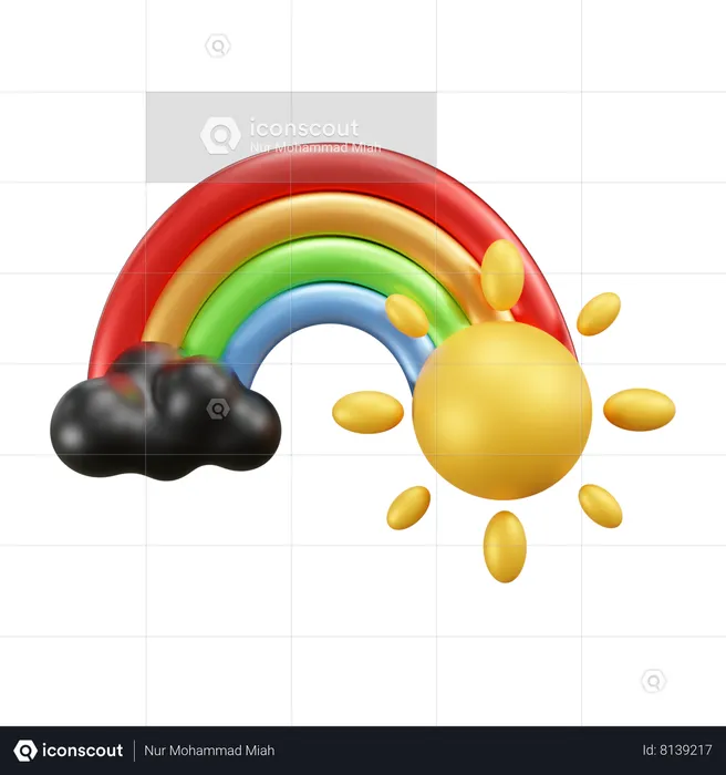 Clima ensolarado do arco-íris  3D Icon