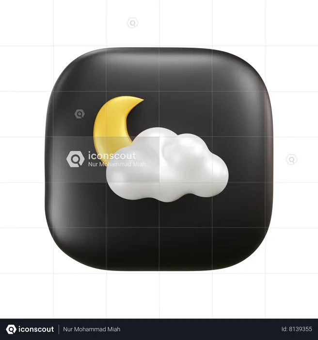 Clima de luz de luna  3D Icon