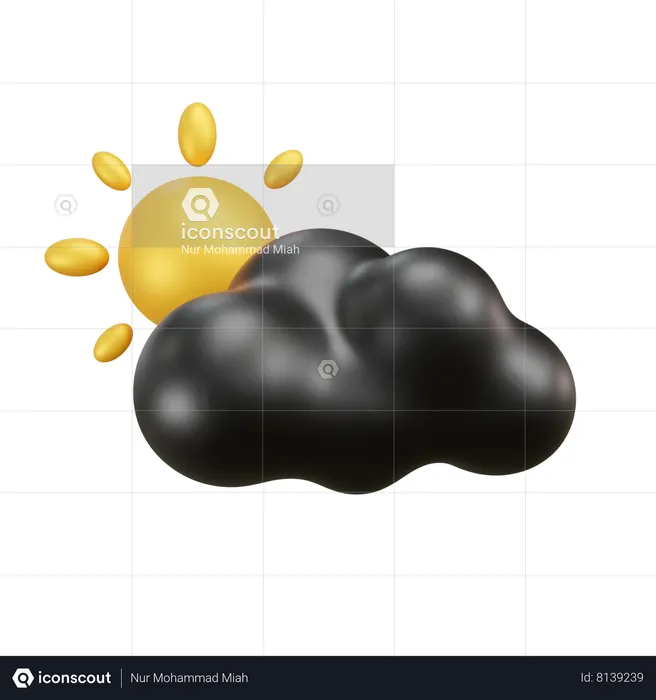 Clima soleado y nublado  3D Icon