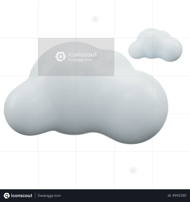 Clima nublado  3D Icon