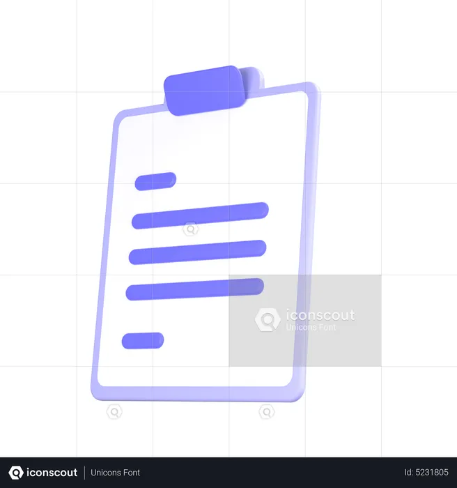 Clipboard Notes  3D Icon