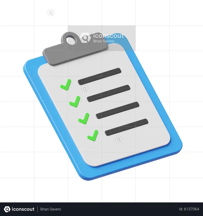 Clipboard Check List  3D Icon