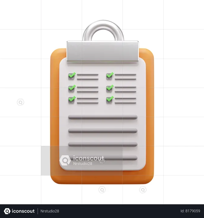 Clipboard Document  3D Icon