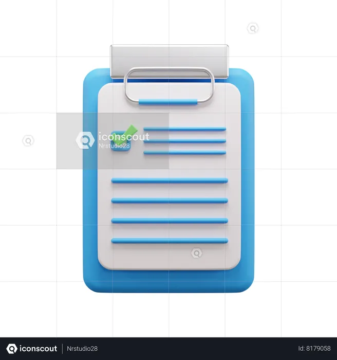 Clipboard Document  3D Icon