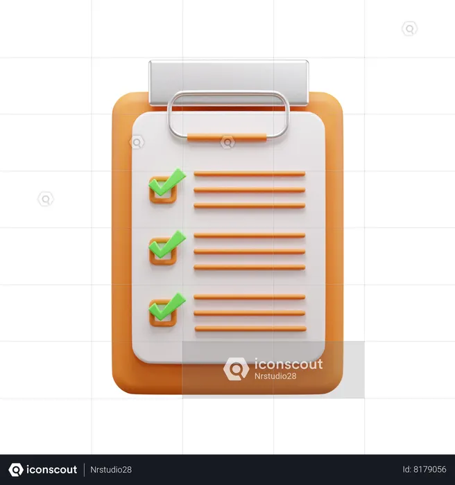 Clipboard Document  3D Icon
