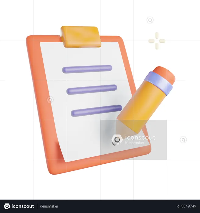 Clipboard Writing  3D Icon