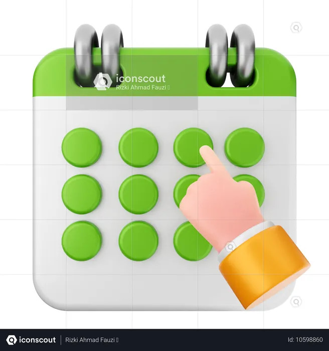 Clique no calendário  3D Icon