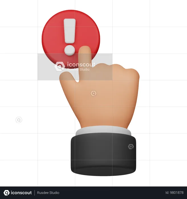 Clique no botão denunciar  3D Icon