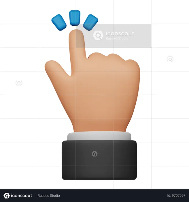 Clique em gesto de toque  3D Icon
