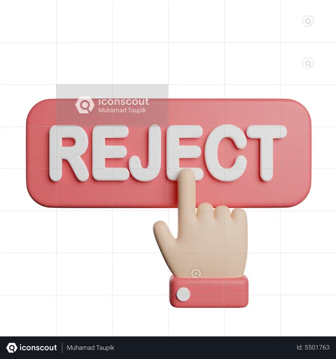 Cliquez sur rejeter  3D Icon