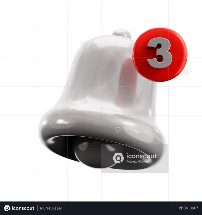 Notification de cloche  3D Icon