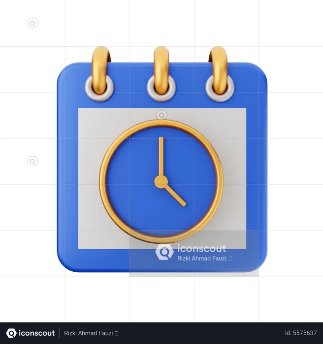 Clock Calendar  3D Icon