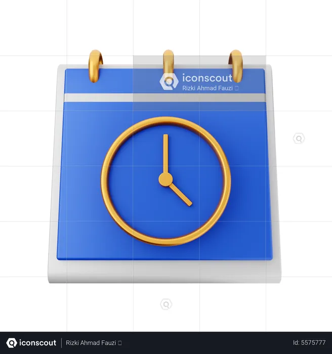 Clock Calendar  3D Icon