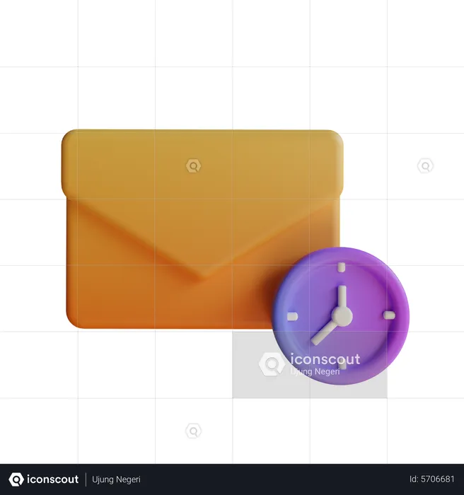 Clock Mail  3D Icon