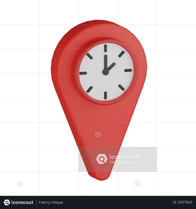 Clock Map  3D Icon