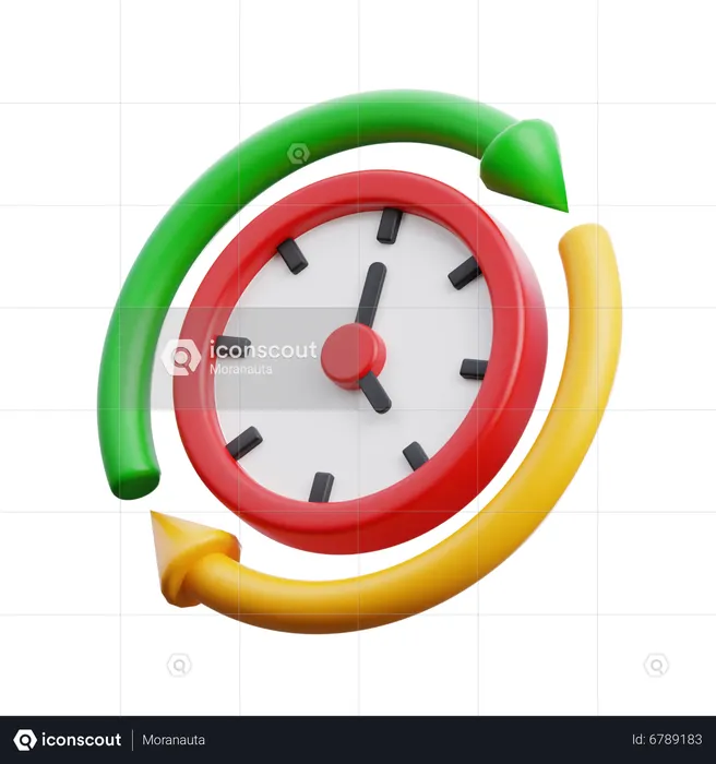Clock moving  3D Icon