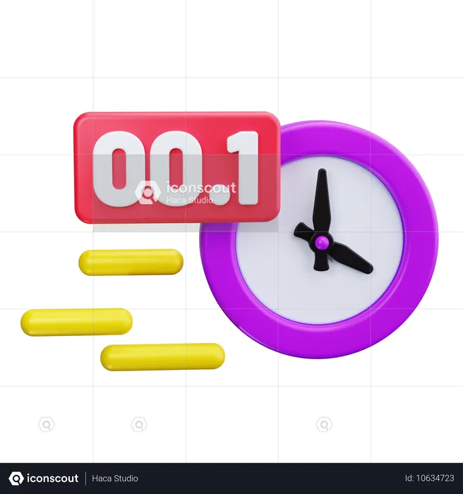 Clock With Countdown Timer  3D Icon