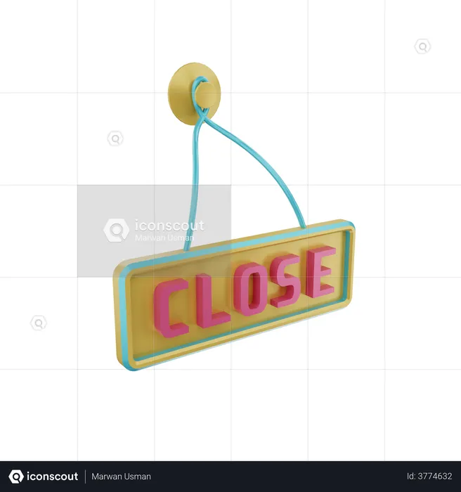 Close Sign  3D Illustration