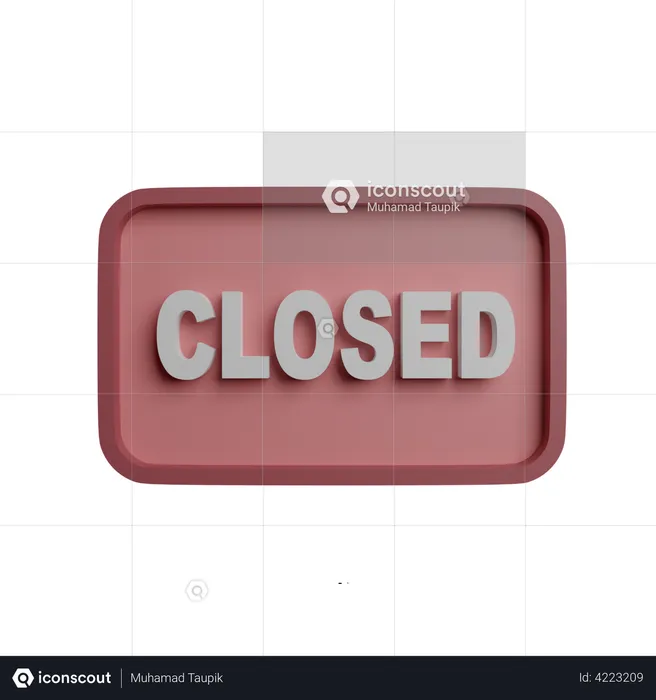 Closed Board  3D Illustration