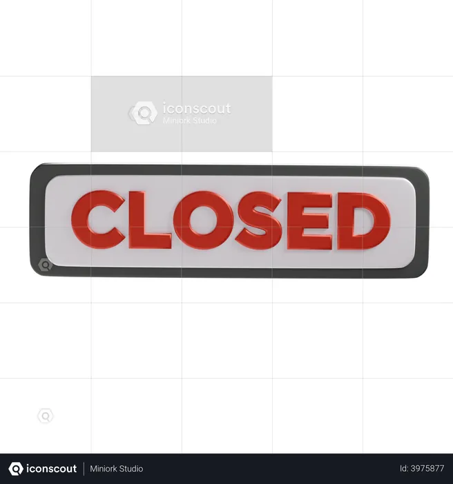 Closed Board  3D Illustration