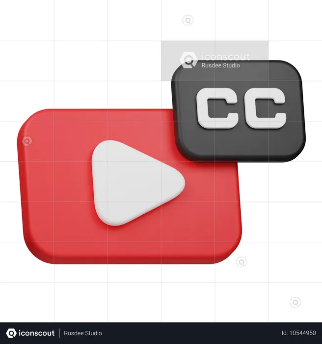Closed Caption Video  3D Icon