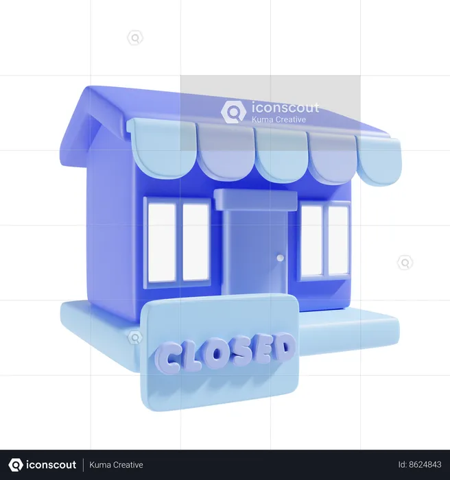 Closed Shop  3D Icon