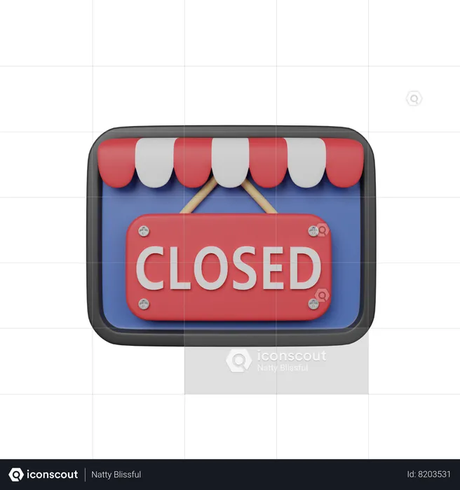 Closed Shop  3D Icon