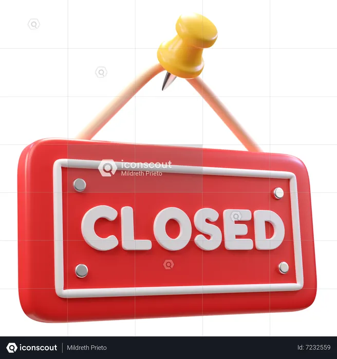 Closed Sign  3D Icon