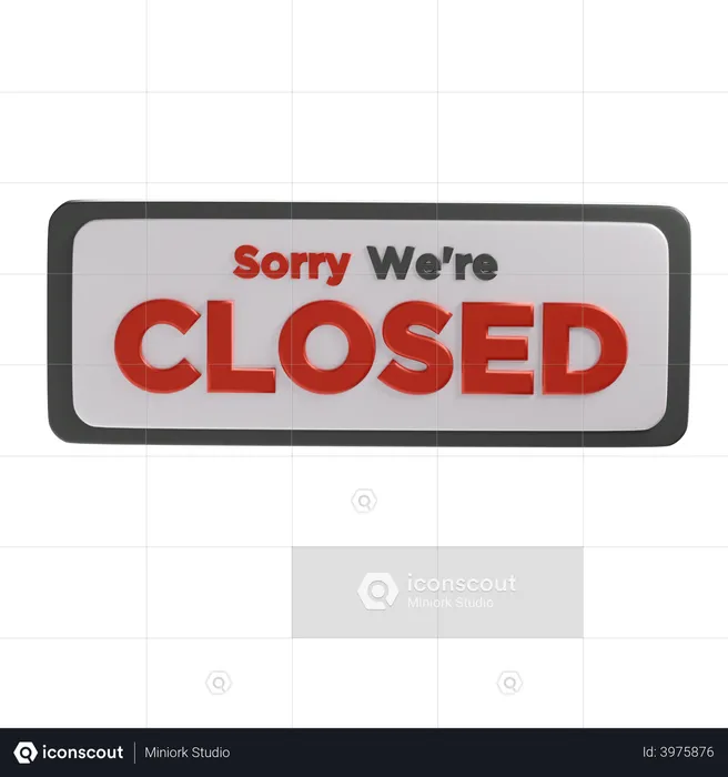 Closed Sign  3D Illustration