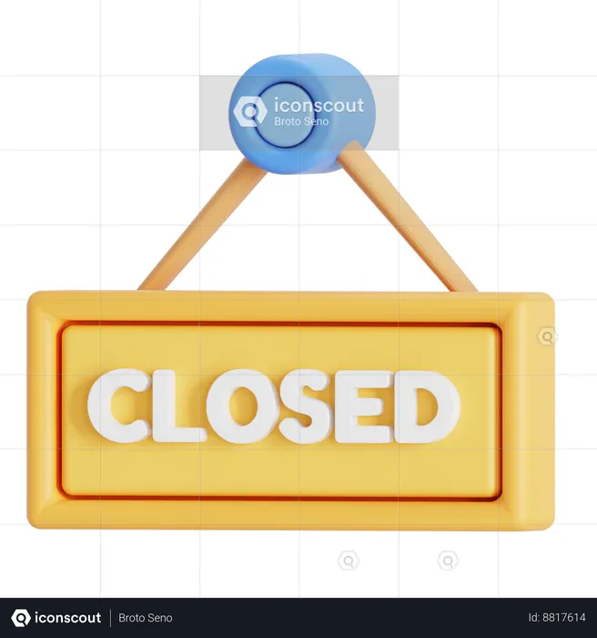 Closed signboard  3D Icon