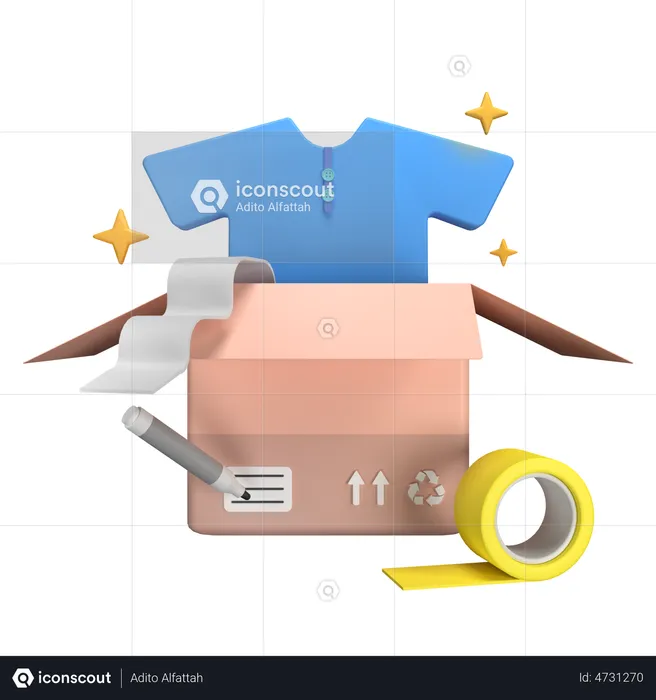 Clothe Parcel  3D Illustration